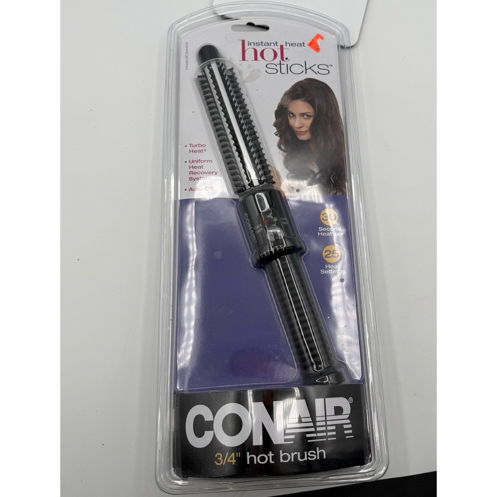 Conair Instant Heat Hot Sticks 3/4" Hot Brush Model BC84HCS New Sealed Y2K